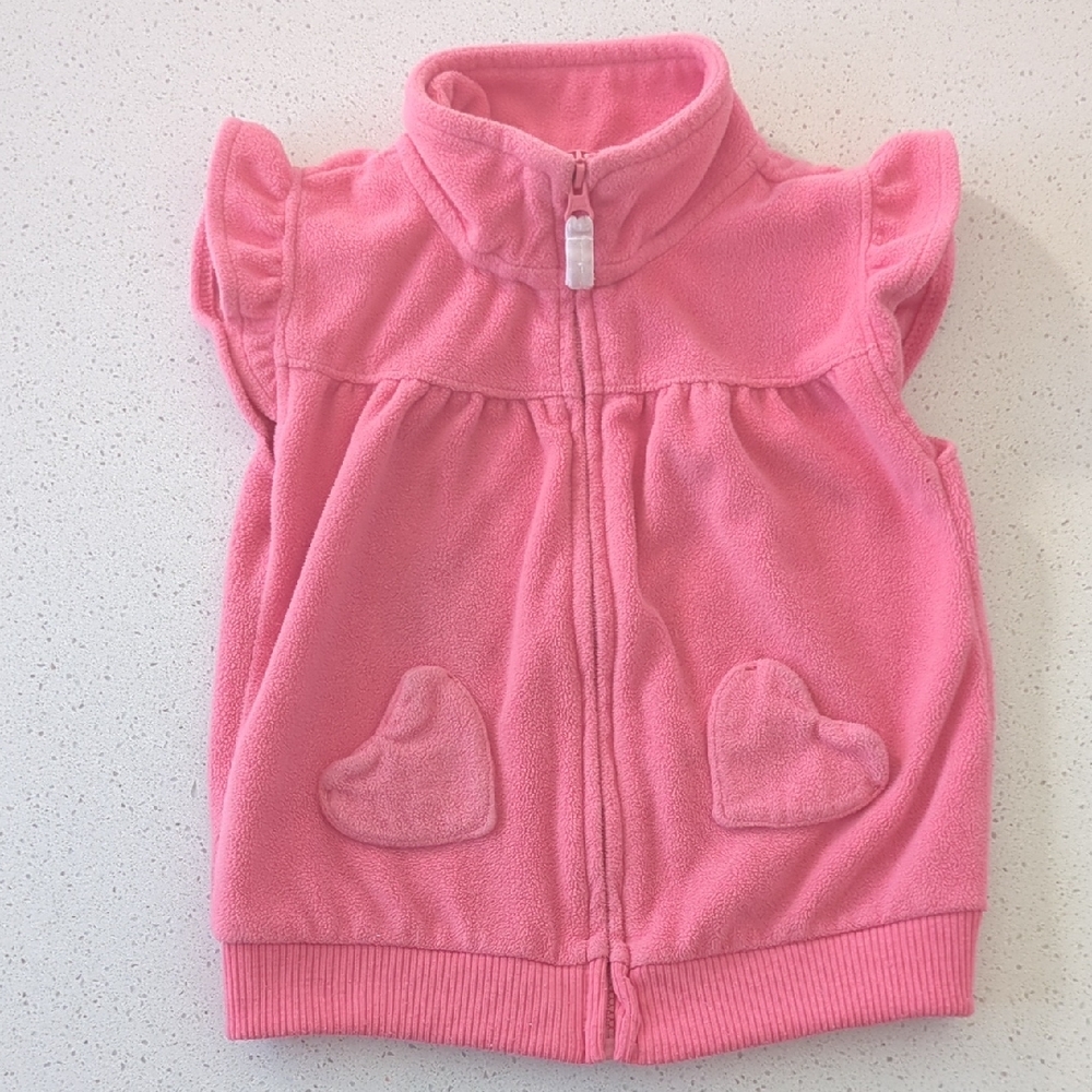 Carter's Pink Fleece Vest with Zip Front